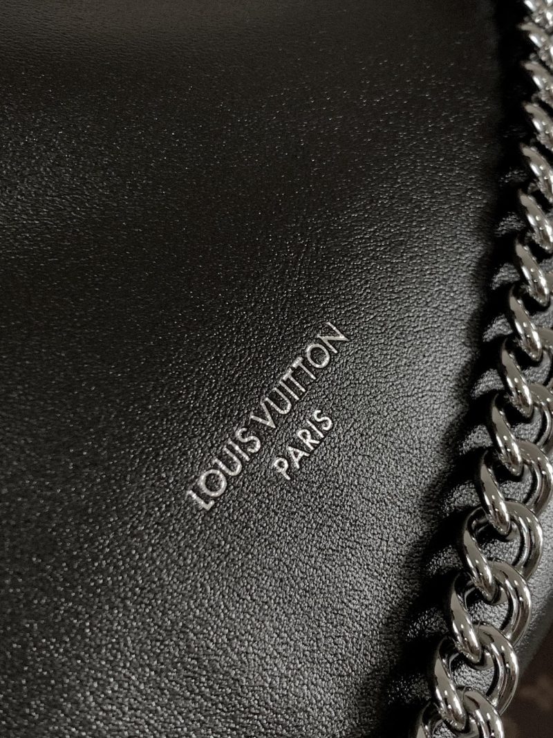 LV Off Duty Backpack 24cm Black Lambskin Sliver HW