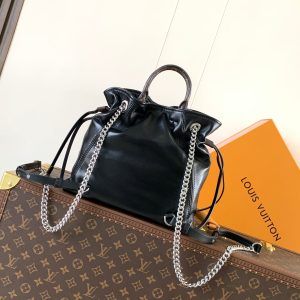 LV Off Duty Backpack 24cm Black Lambskin Sliver HW