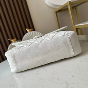 CC Messenger Weekender Flap Tote Bag White Caviar SHW