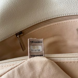 CC Messenger Weekender Flap Tote Bag White Caviar SHW