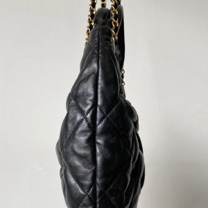 CC 25 AW Mini Bow Bag 38cm Black Shiny Lambskin