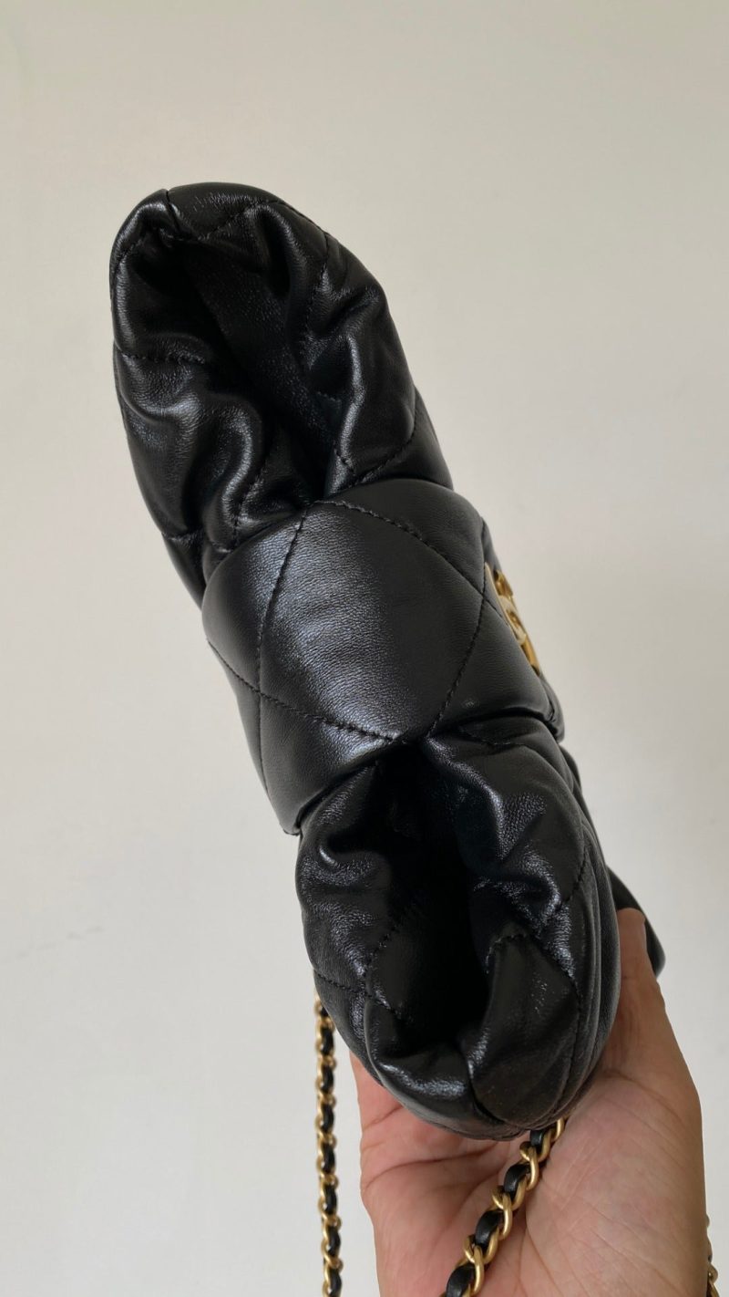 CC 25 AW Mini Bow Bag 26.5cm Black Shiny Lambskin