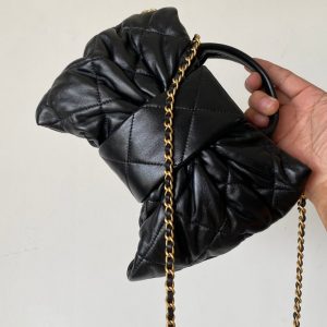 CC 25 AW Mini Bow Bag 26.5cm Black Shiny Lambskin