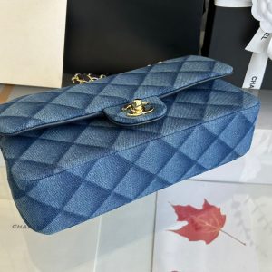 img_b4a5a2ed_20241023_i1729662716_7395_3_jpg MEDIUM FLAP BAG 25 IN CLASSIC BLUE DENIM GOLD HARDWARE