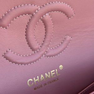 MEDIUM FLAP BAG 25 IN LIGHT PINK TWEED GOLD HARDWARE