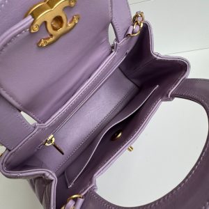 cc 24a nano 19cm kelly shopper bag violet lambskin