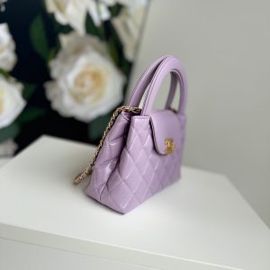 cc 24a nano 19cm kelly shopper bag violet lambskin