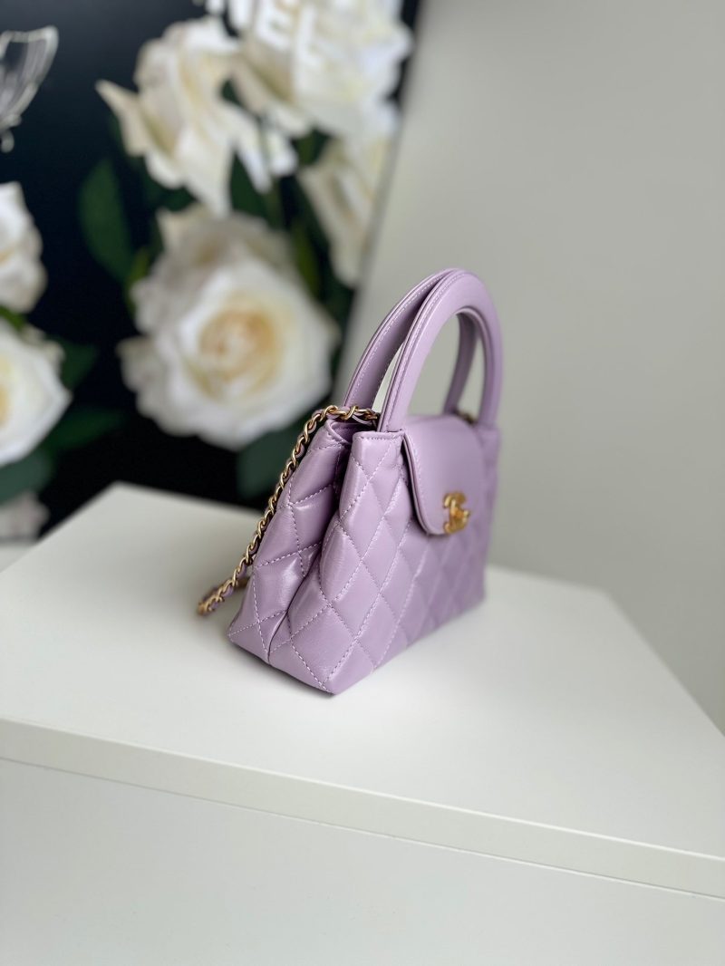 cc 24a nano 19cm kelly shopper bag violet lambskin