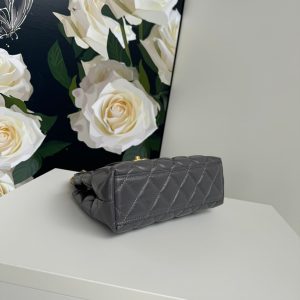 cc 24a nano 19cm kelly shopper bag smoke gray lambskin