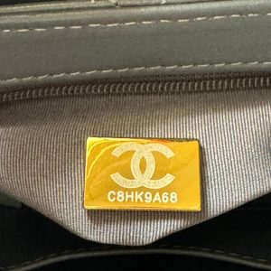 cc 24a nano 19cm kelly shopper bag smoke gray lambskin