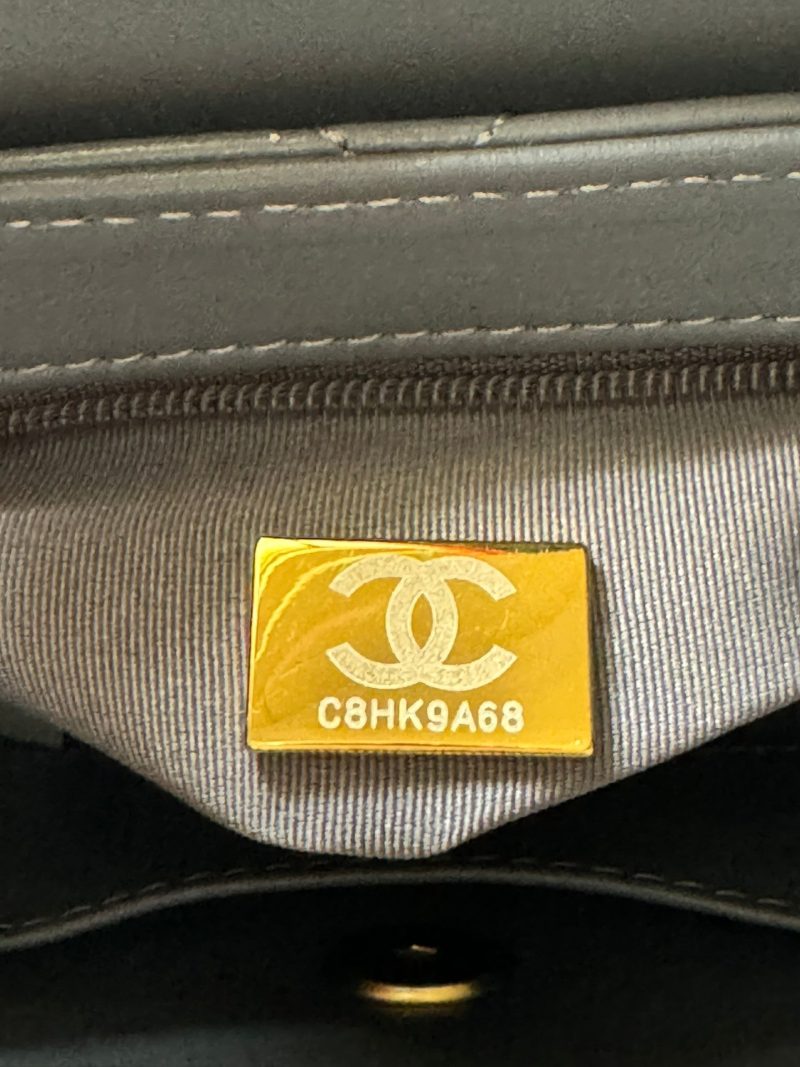 cc 24a nano 19cm kelly shopper bag smoke gray lambskin