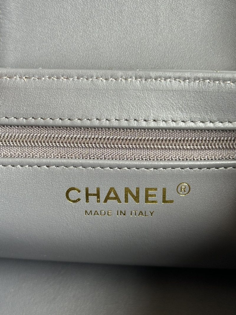 cc 24a nano 19cm kelly shopper bag smoke gray lambskin