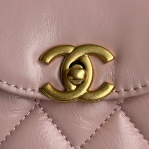 cc 24a nano 19cm kelly shopper bag pastel pink lambskin