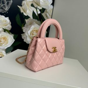 cc 24a nano 19cm kelly shopper bag pastel pink lambskin