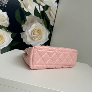 cc 24a nano 19cm kelly shopper bag pastel pink lambskin