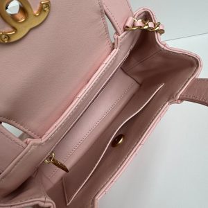 cc 24a nano 19cm kelly shopper bag pastel pink lambskin