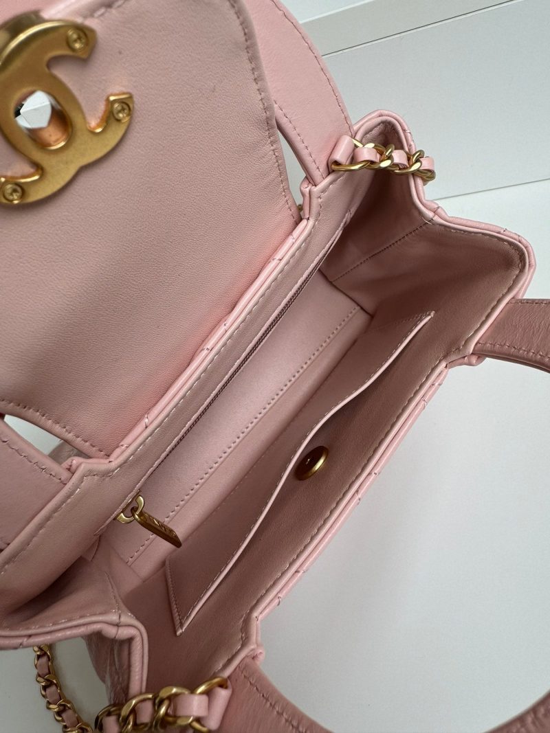 cc 24a nano 19cm kelly shopper bag pastel pink lambskin