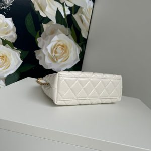 cc 24a nano 19cm kelly shopper bag pastel white lambskin