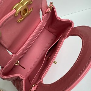 cc 24a nano 19cm kelly shopper bag hot pink lambskin