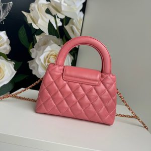 cc 24a nano 19cm kelly shopper bag hot pink lambskin