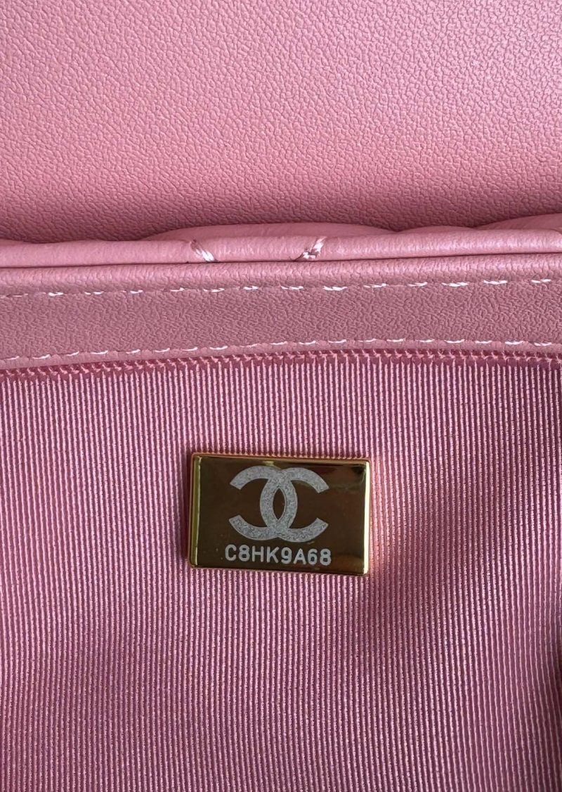 cc 24a nano 19cm kelly shopper bag hot pink lambskin