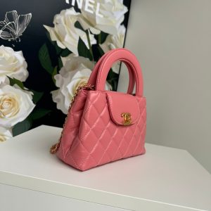 cc 24a nano 19cm kelly shopper bag hot pink lambskin