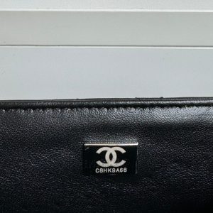 24c mini flap bag 20cm with top handle black calfskin silver hardware