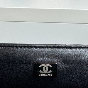 24c mini flap bag 20cm with top handle all black calfskin