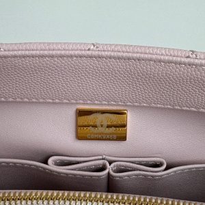 coco handle medium 29cm pastel pink quilted caviar leather gold hardware