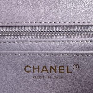 24c mini flap bag 20cm with top handle violet lambskin