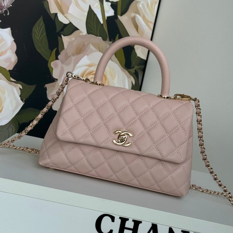 img_b5cc9469_20240806_i1722935787_1665_7_jpg coco handle flap bag 24cm pastel pink quilted caviar leather