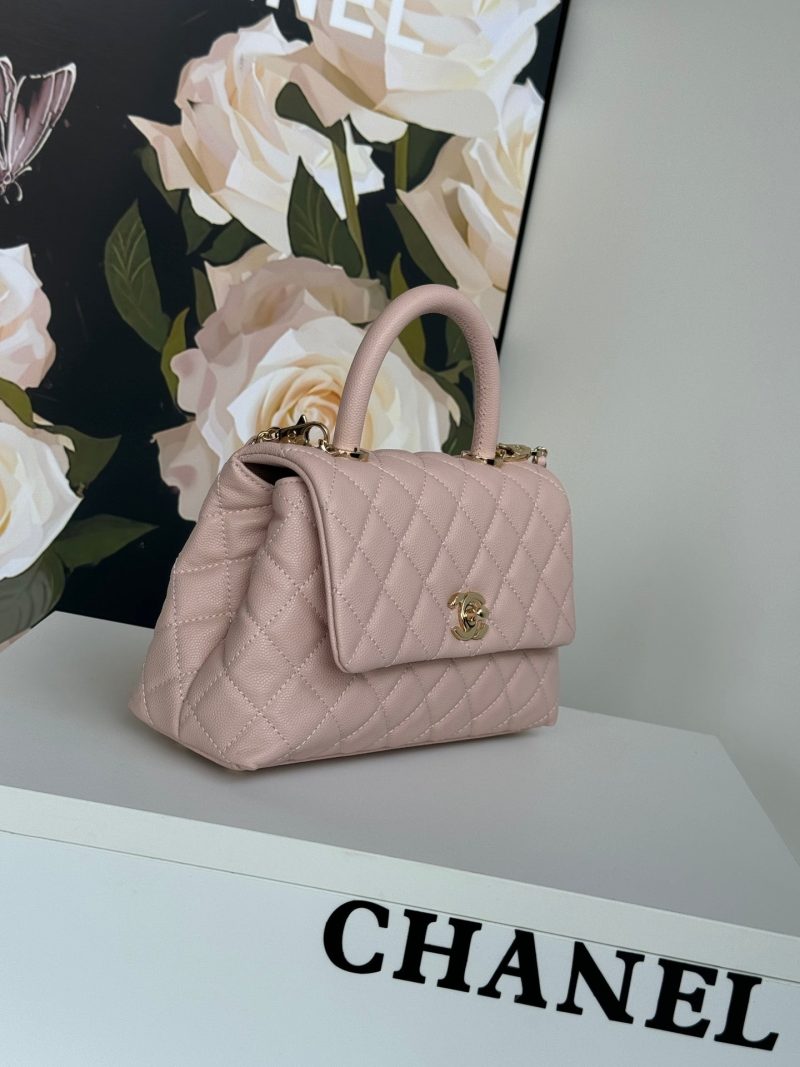 img_b5cc9469_20240806_i1722935787_8846_1_jpg coco handle flap bag 24cm pastel pink quilted caviar leather