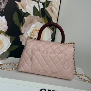 img_b5cc9469_20240806_i1722935803_6319_3_jpg coco handle flap bag 24cm pastel pink red quilted caviar leather