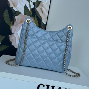 CC 23C Small Hobo Bag 21.5 Cloud Blue Lambskin Gold Hardware
