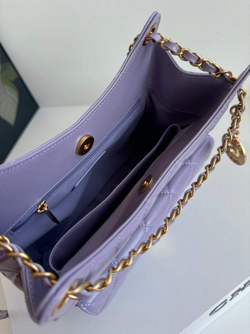 CC 23C Small Hobo Bag 21.5 Violet Lambskin Gold Hardware