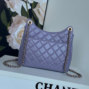 CC 23C Small Hobo Bag 21.5 Violet Lambskin Gold Hardware
