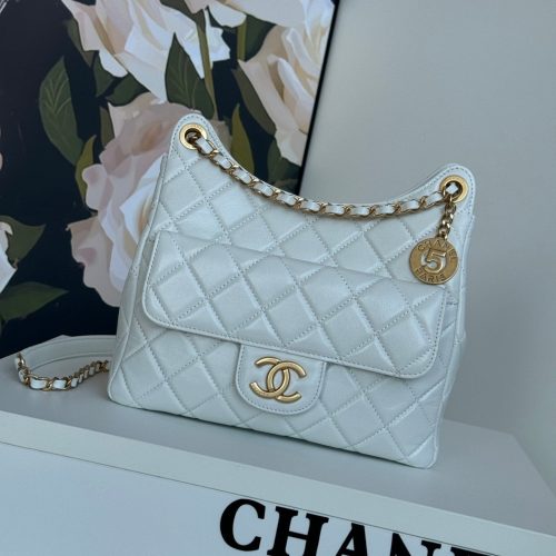 img_b5cc9469_20240920_i1726816577_1844_3_jpg CC 23C Small Hobo Bag 21.5 Light Cloud Blue Lambskin Gold Hardware