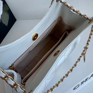 CC 23C Small Hobo Bag 21.5 Light Cloud Blue Lambskin Gold Hardware