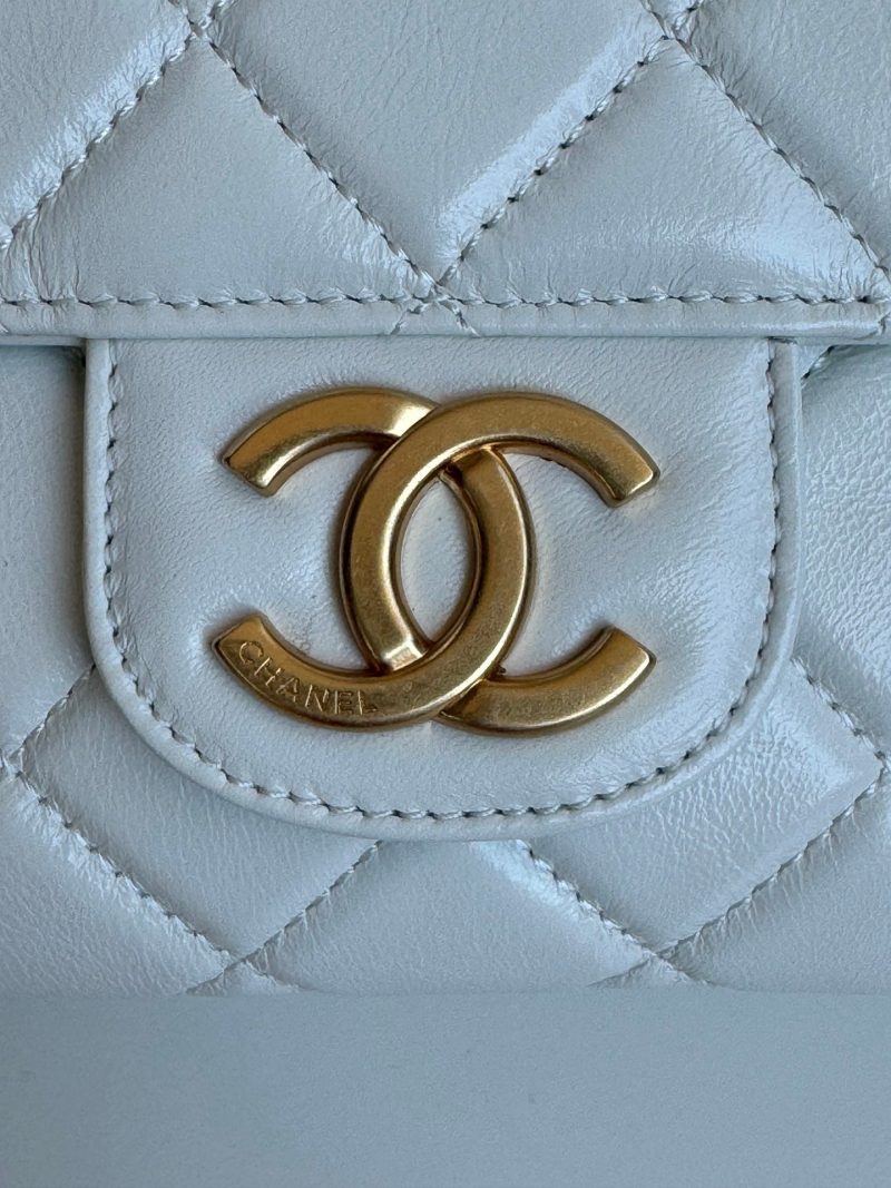 CC 23C Small Hobo Bag 21.5 Light Cloud Blue Lambskin Gold Hardware