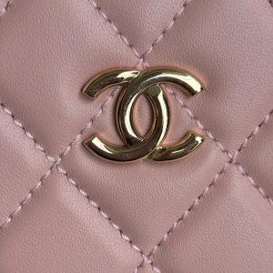 SMALL BOX BAG 18 IN BALLERINA PINK LAMBSKIN GOLD HARDWARE