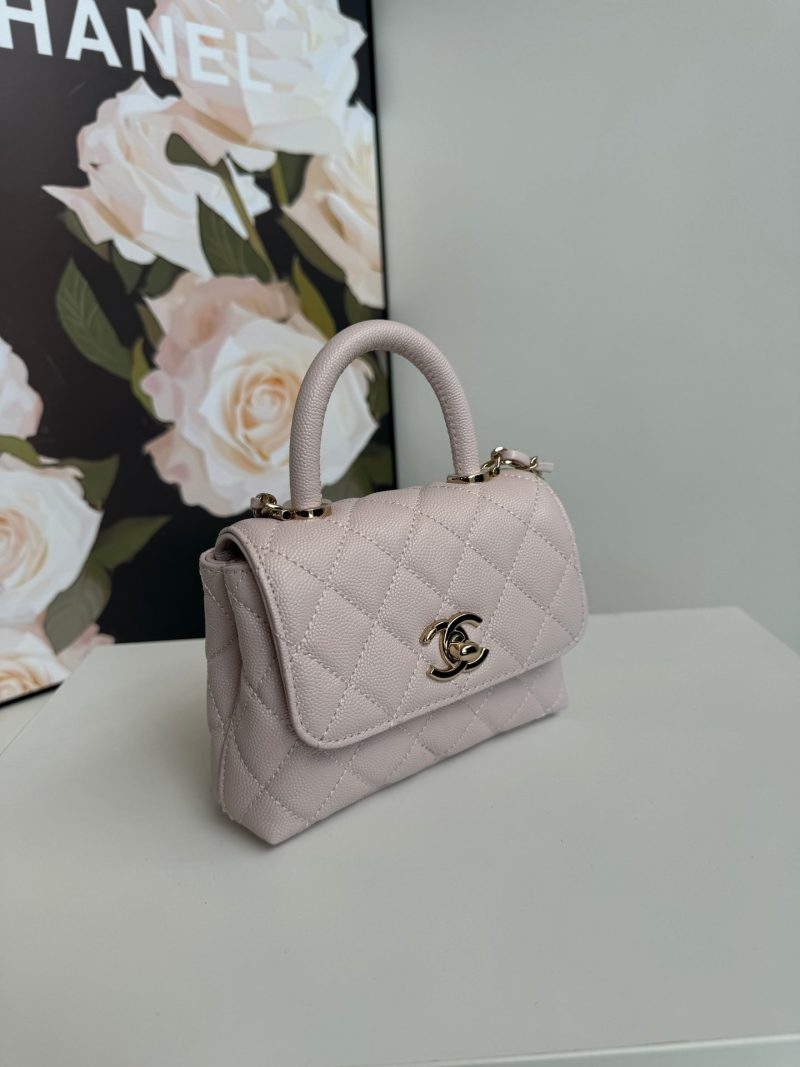 img_b5cc9469_20241020_i1729412577_3452_3_jpg CC 24K Coco Handle Nano 14.5cm Light Pink Grained Calfskin Gold Hardware