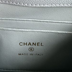 CC 24K Coco Handle Nano 14.5cm Cloud Blue Grained Calfskin Gold Hardware