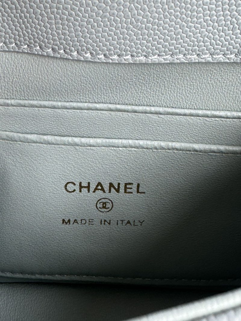 CC 24K Coco Handle Nano 14.5cm Cloud Blue Grained Calfskin Gold Hardware