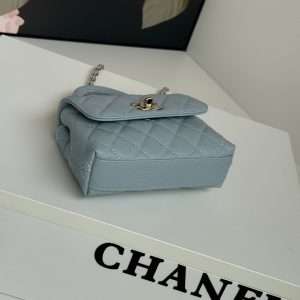CC 24K Coco Handle Nano 14.5cm Cloud Blue Grained Calfskin Gold Hardware