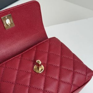 img_b5cc9469_20241020_i1729412625_2081_0_jpg CC 24K Coco Handle Nano 14.5cm Burgundy Grained Calfskin Gold Hardware