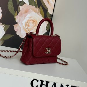 img_b5cc9469_20241020_i1729412625_2249_0_jpg CC 24K Coco Handle Nano 14.5cm Burgundy Grained Calfskin Gold Hardware