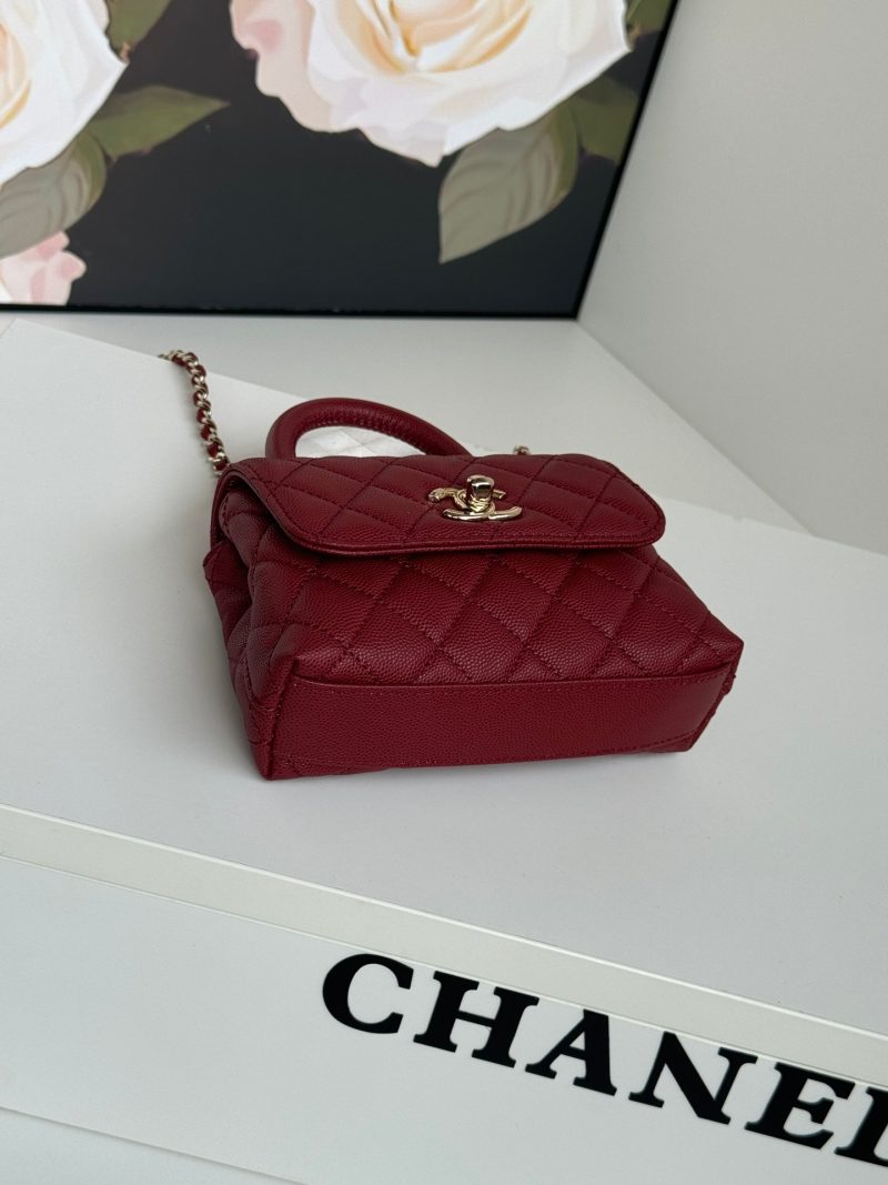 img_b5cc9469_20241020_i1729412625_2843_0_jpg CC 24K Coco Handle Nano 14.5cm Burgundy Grained Calfskin Gold Hardware