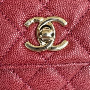 img_b5cc9469_20241020_i1729412625_3810_0_jpg CC 24K Coco Handle Nano 14.5cm Burgundy Grained Calfskin Gold Hardware