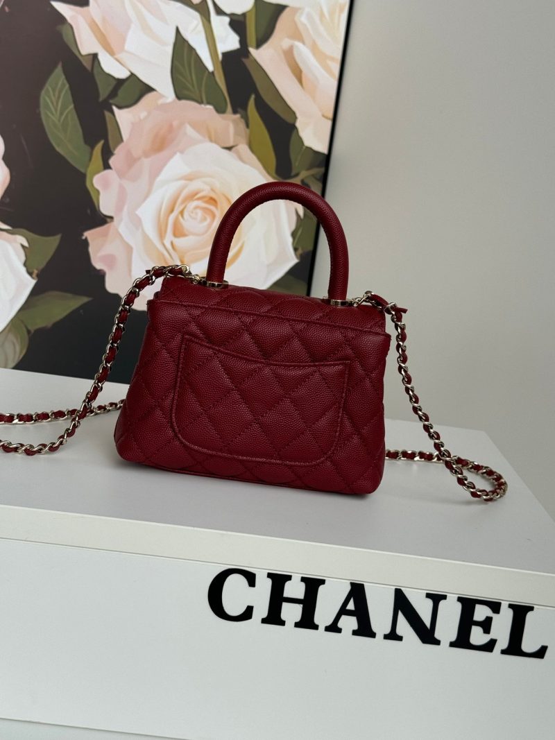 img_b5cc9469_20241020_i1729412625_5265_0_jpg CC 24K Coco Handle Nano 14.5cm Burgundy Grained Calfskin Gold Hardware