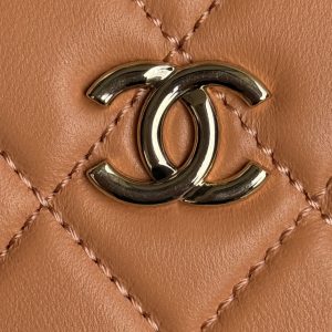 SMALL BOX BAG 18 IN CARROT LAMBSKIN GOLD HARDWARE